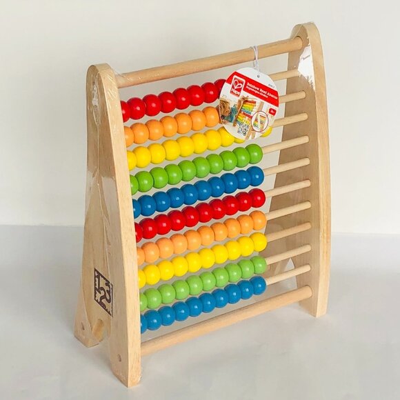 Hape Abacus Wooden Rainbow Colorful Counting Bead New Sealed Age 3+ - Picture 10 of 15